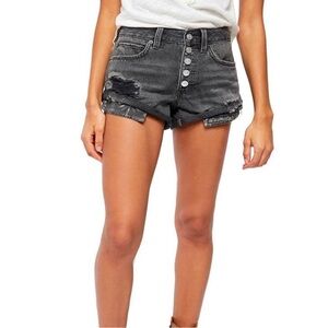 Free People We the Free Black Denim Jean Shorts Sz 28